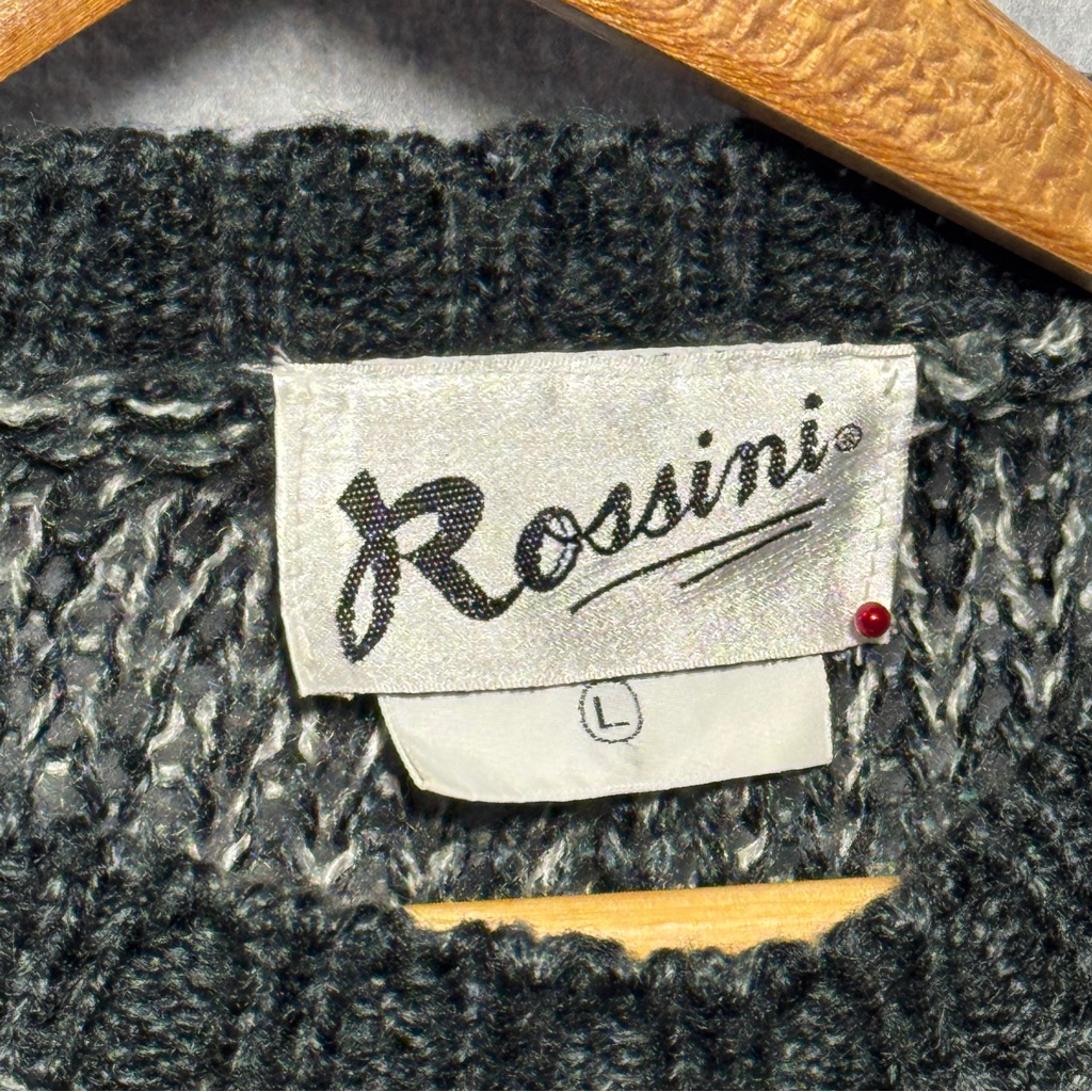 Vintage 80’s Rossini Cozy Knit Crewneck Sweater In Gray — image 2 of 7